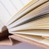 Close up of blank book pages